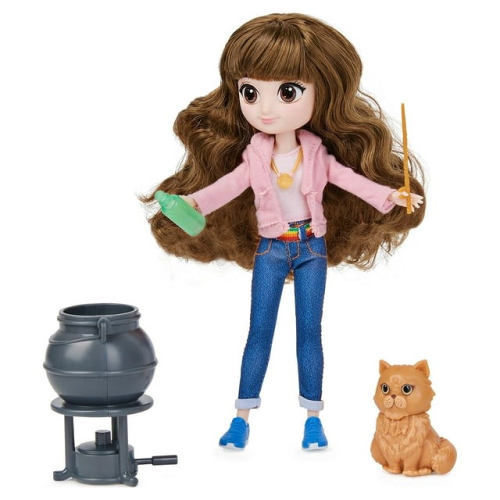 Boneca Hermione Granger brilhante de 8 polegadas do Wizarding World e 5 acessórios