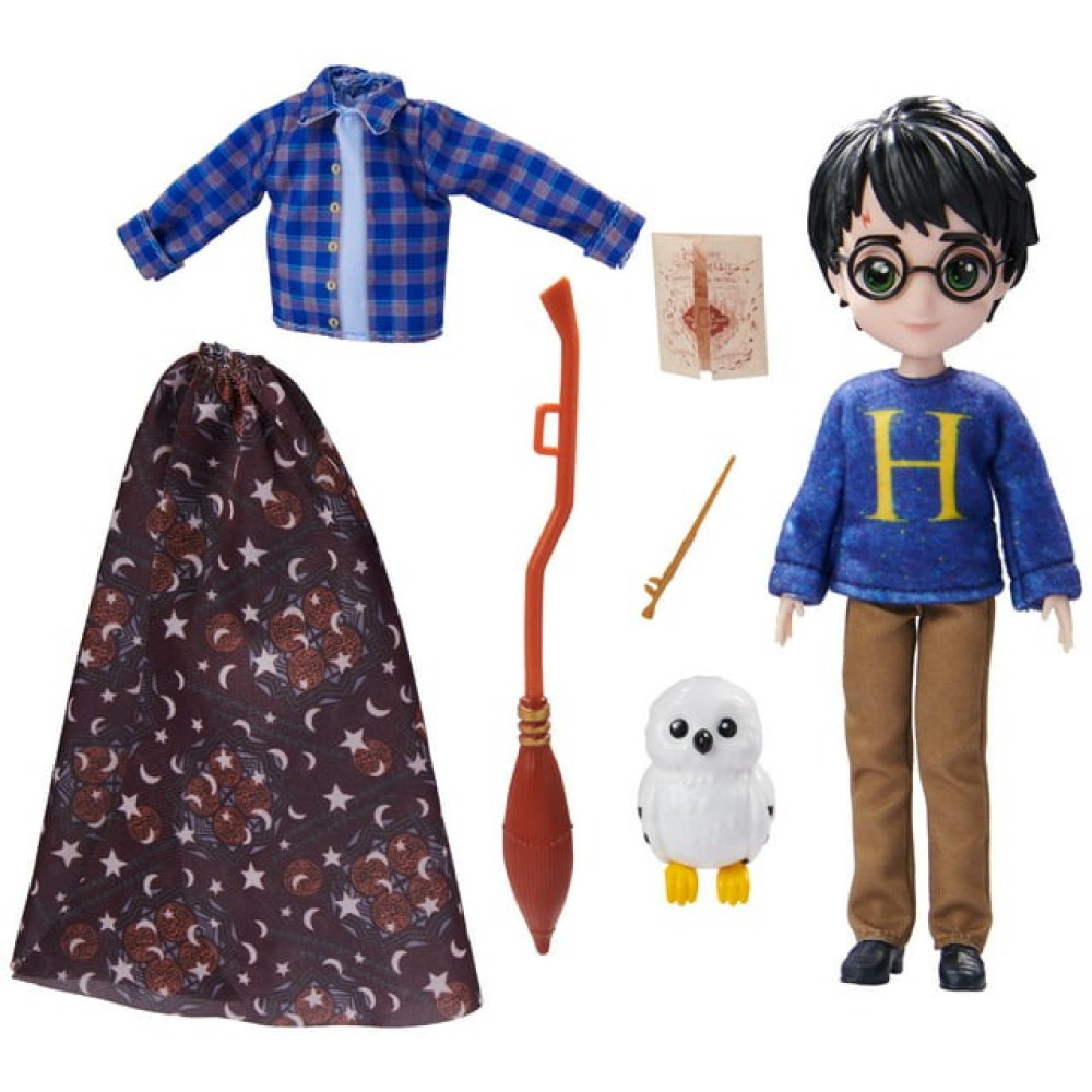 Wizarding World Harry Potter, conjunto de presente de boneca Harry Potter de 8 polegadas com capa de invisibilidade e 5 acessórios para bonecas, 