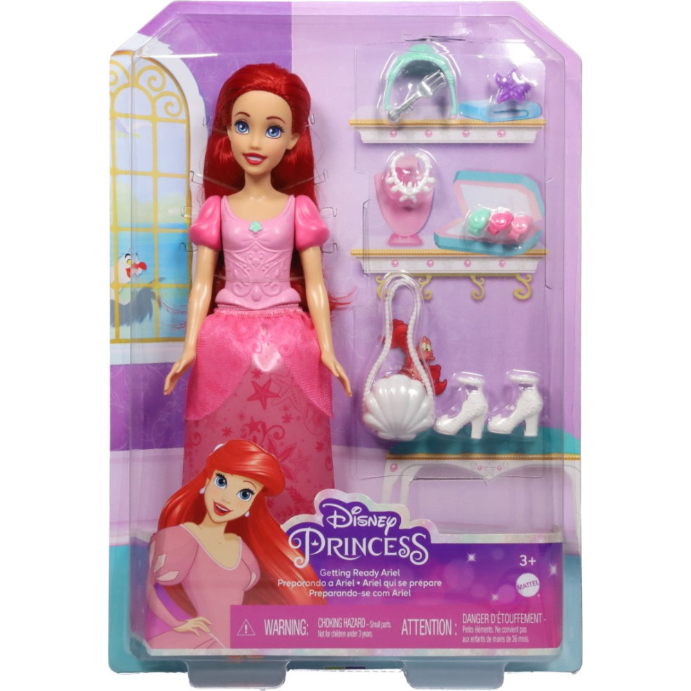 Disney Princess Ariel com roupas e acessórios brilhantes