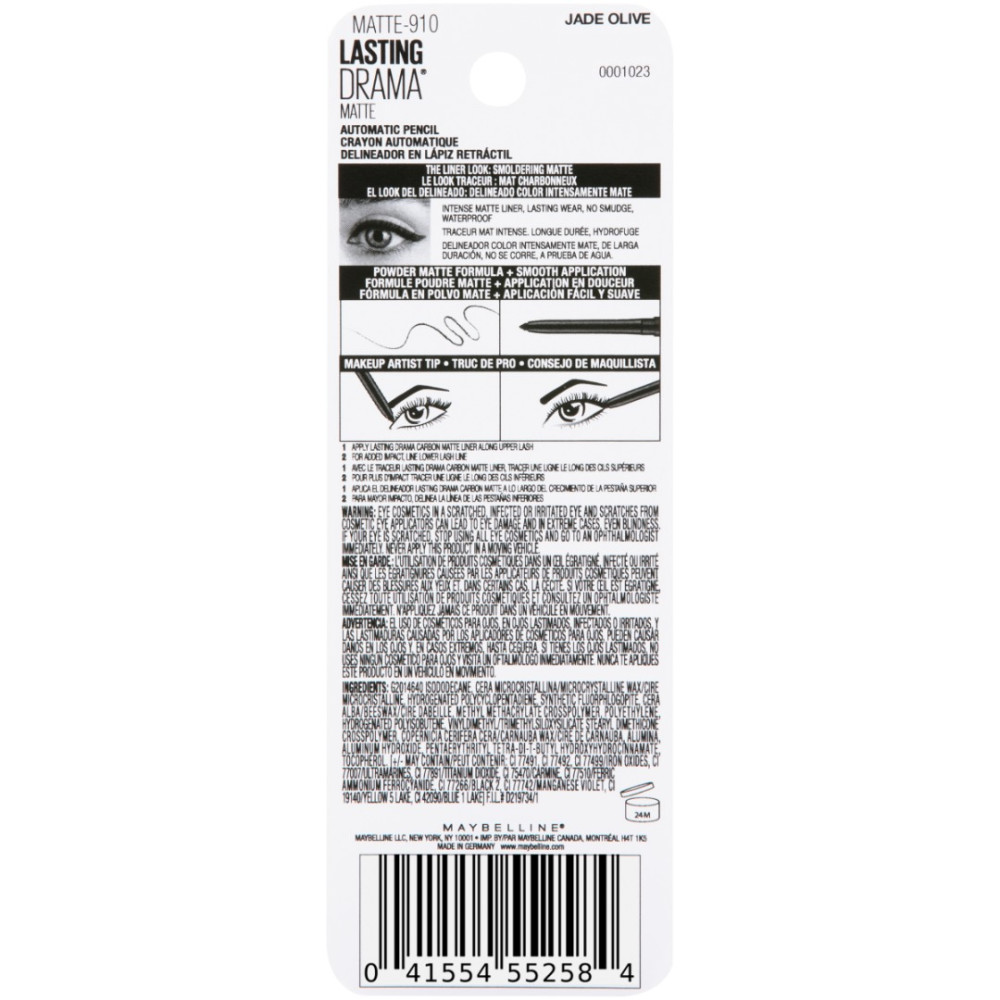 Maybelline Lasting Drama Matte Eyeliner Makeup, Jade Olive