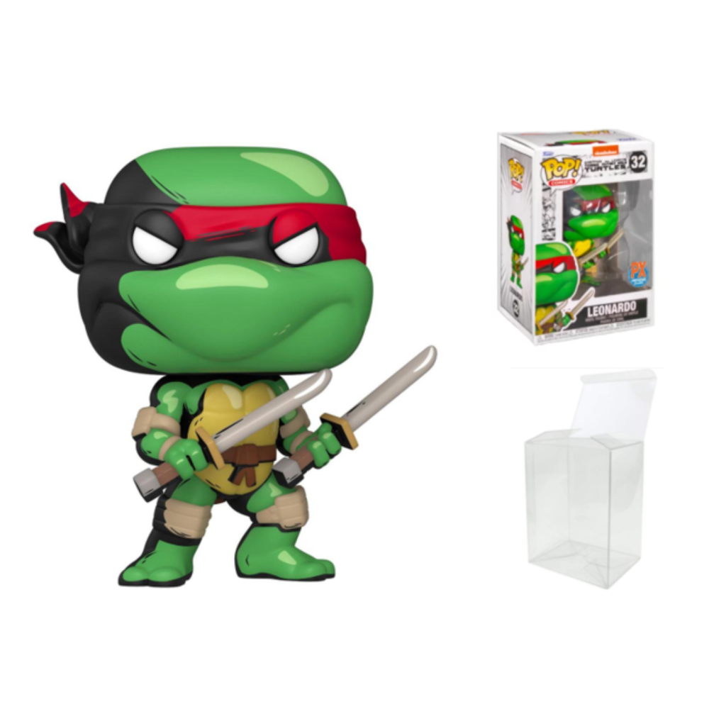 Funko Pop! Figura de vinil de Leonardo em quadrinhos de Teenage Mutant Ninja Turtles - Prévias exclusivas com estojo protetor #32