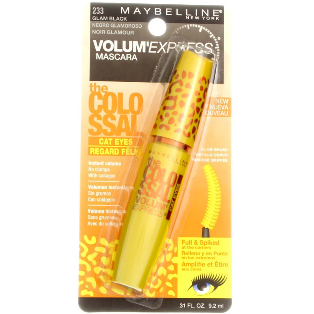 Máscara lavável Maybelline Volum' Express The Falsies Colossal Cat Eyes, Glam Black [233],