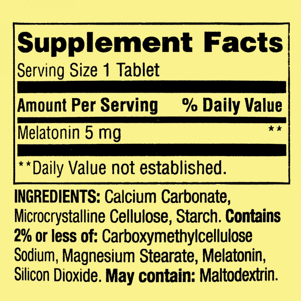 Suplemento dietético de comprimidos de melatonina de Spring Valley, 5 mg, 120 contagens