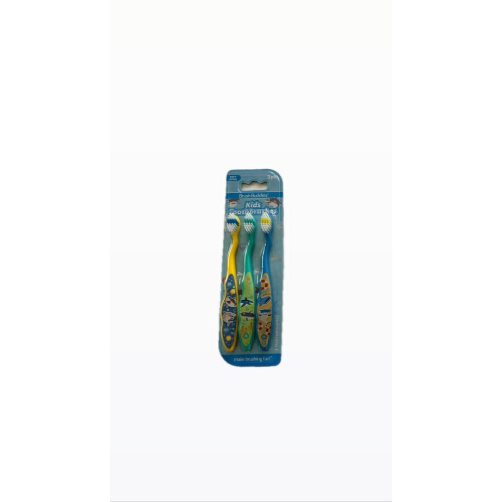 KIT ESCOVAS DENTE KIDS TUBARÃO - BRUSH BUDDIES