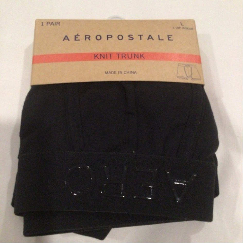 CUECA BOX - AEROPOSTALE  KNIT TRUNK COR PRETA TAMANHO G