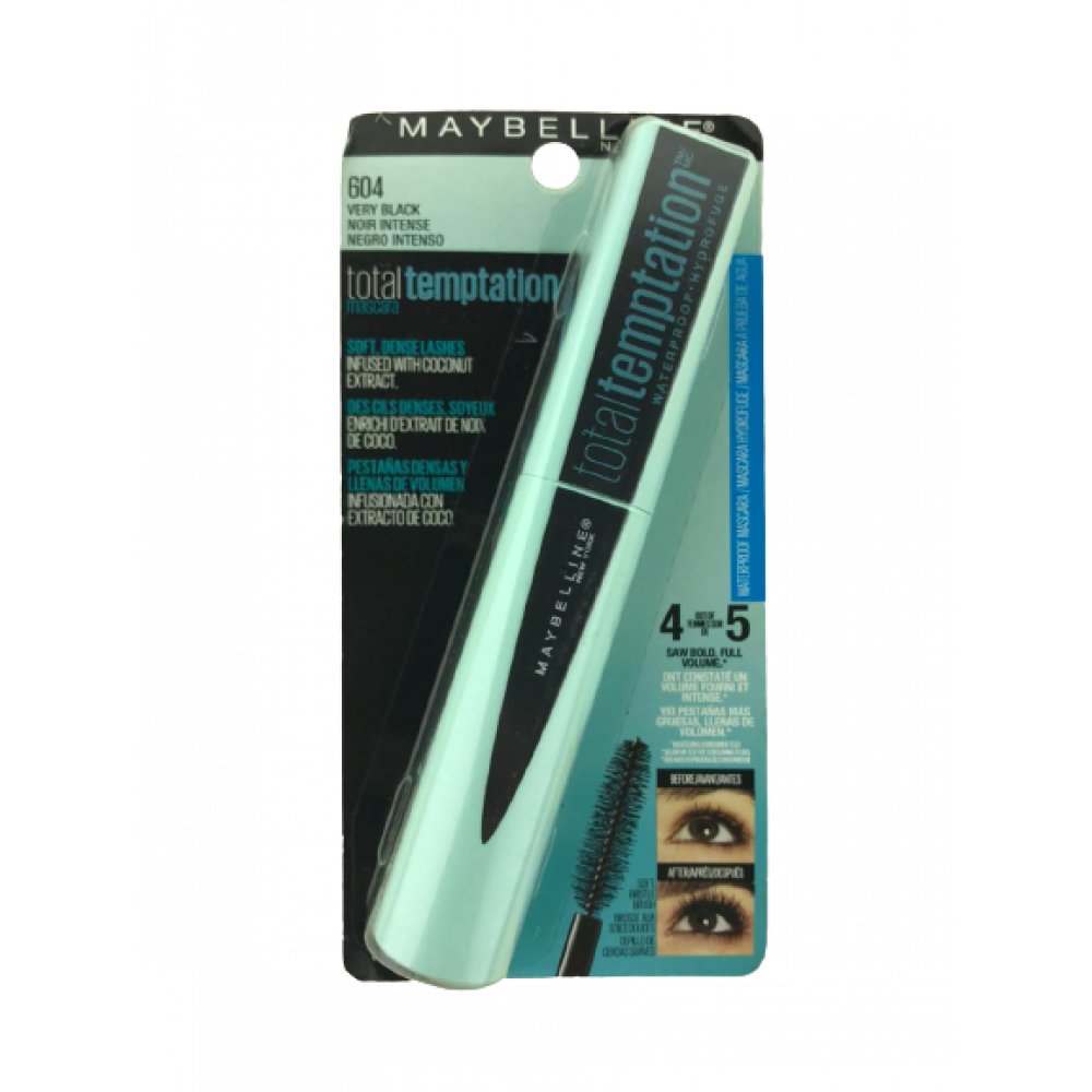 Mascara Para Cilios de Volume Maybelline Total Templation 604 Very Black 8,25 ml