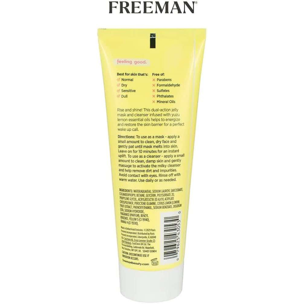 Freeman Yuzu Lemon Energize Jelly Mask for Unisex - 3 oz Mask