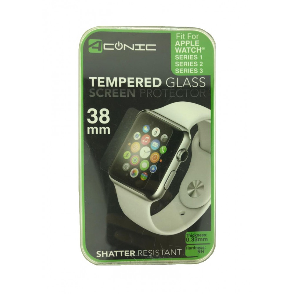 Aconic Tempered Glass Screen Protector for Apple Watch 38mm