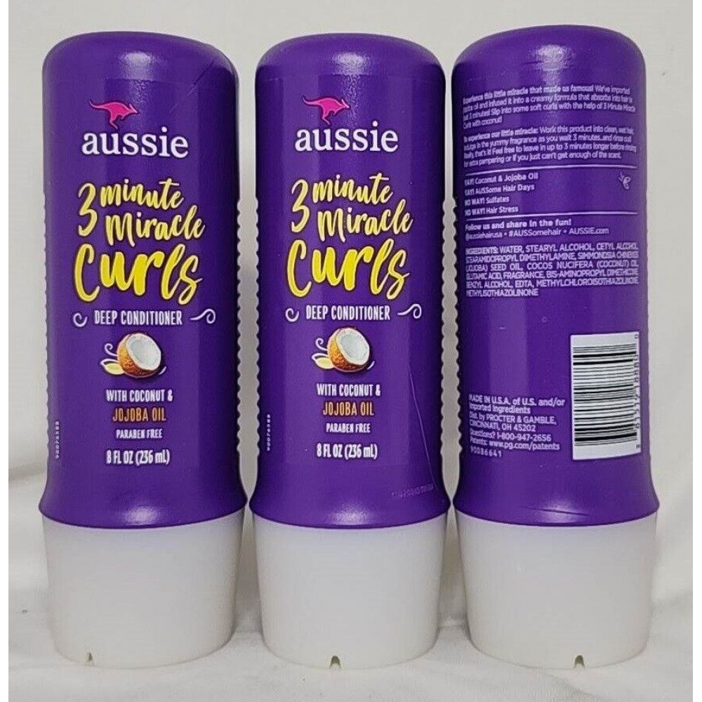 Aussie 3 Minute Miracle Moist Deep Conditioning Treatment - 8 Fl Oz ( FOTO ILUSTRATIVA ) CONTEM 1 PRODUTO