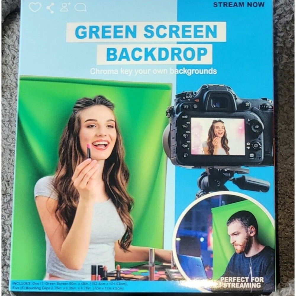 Fundo de tela verde 5x4 streaming de vídeo, influenciadores, criadores de conteúdo NOVO