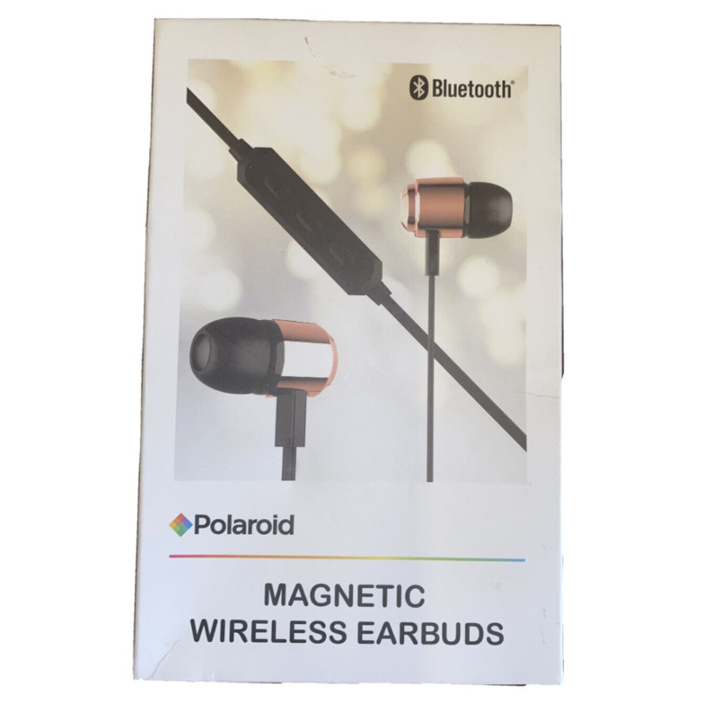 Fones de ouvido sem fio magnéticos Polaroid Bluetooth Rose Gold com microfone embutido