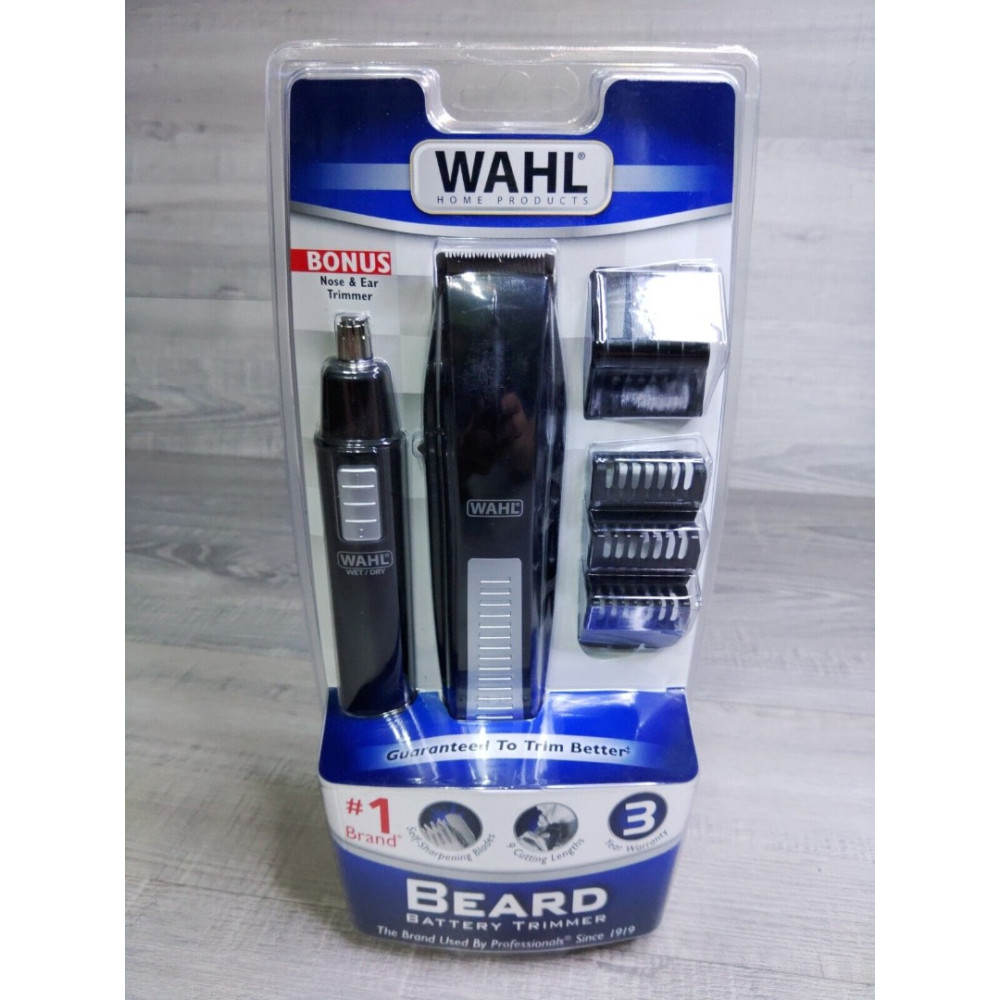 Aparador de barba Wahl 5537-1801 sem fio com aparador de nariz e orelha.