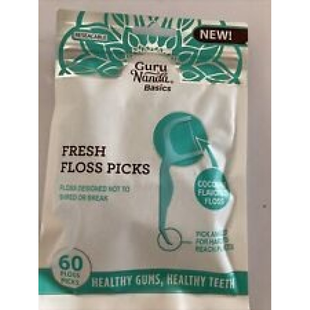 Fio Dental Fresh Floss Picks 60 unidades (Guru Nanda)