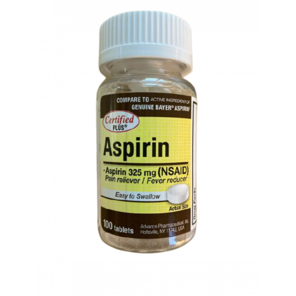 Aspirin 325mg - 100 tablets Pain Reliever Fever Reducer
