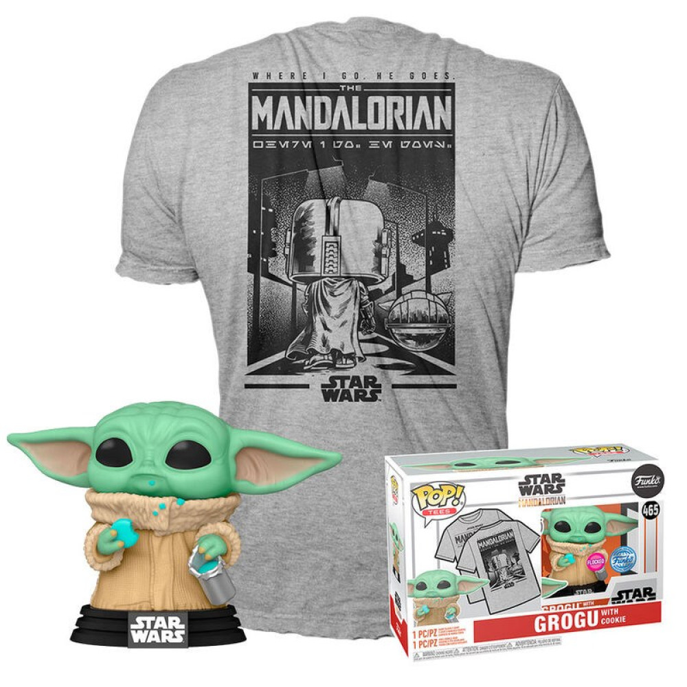 POP e camiseta Star Wars Mandalorian Grogu exclusivo XL